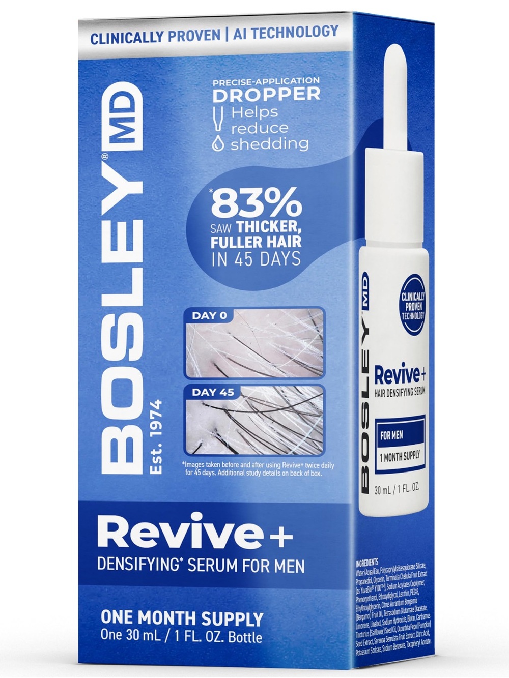 BosleyMD Revive+ Densifying Serum for Men 1 month supply